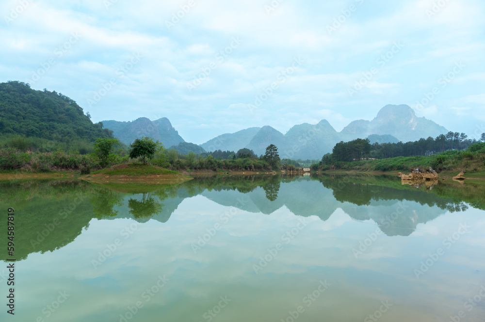 Lakes and mountains in karst landform