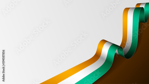 IvoryCoast ribbon flag background. photo