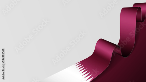 Qatar ribbon flag background.