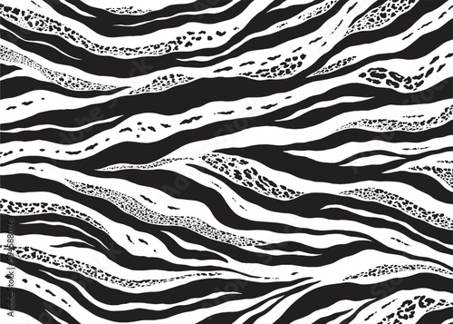 Abstract Zebra print pattern design. Vector illustration background.
