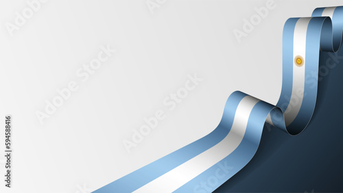 Argentina ribbon flag background.