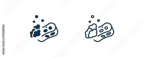 sponge cleanin icon. Outline and filled sponge cleanin, cleanly icon from cleaning collection. Line and glyph vector isolated on white background. Editable sponge cleanin symbol.