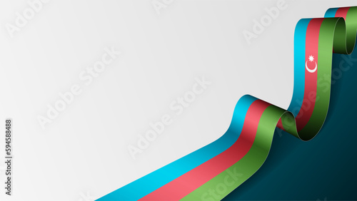 Azerbaijan ribbon flag background.