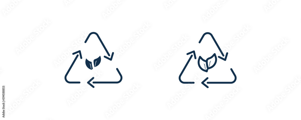 Fototapeta premium eco icon. Outline and filled eco, sign icon from ecology collection. Line and glyph vector isolated on white background. Editable eco symbol.