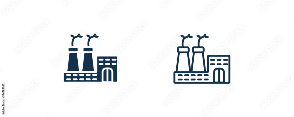 eco factory icon. Outline and filled eco factory, factory icon from ecology collection. Line and glyph vector isolated on white background. Editable eco factory symbol. eco factory icon. Outline and filled eco factory, factory icon from ecology collection. Line and glyph vector isolated on white background. Editable eco factory symbol.