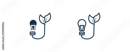bio energy symbol icon. Outline and filled bio energy symbol, plant icon from ecology collection. Line and glyph vector isolated on white background. Editable bio energy symbol symbol.