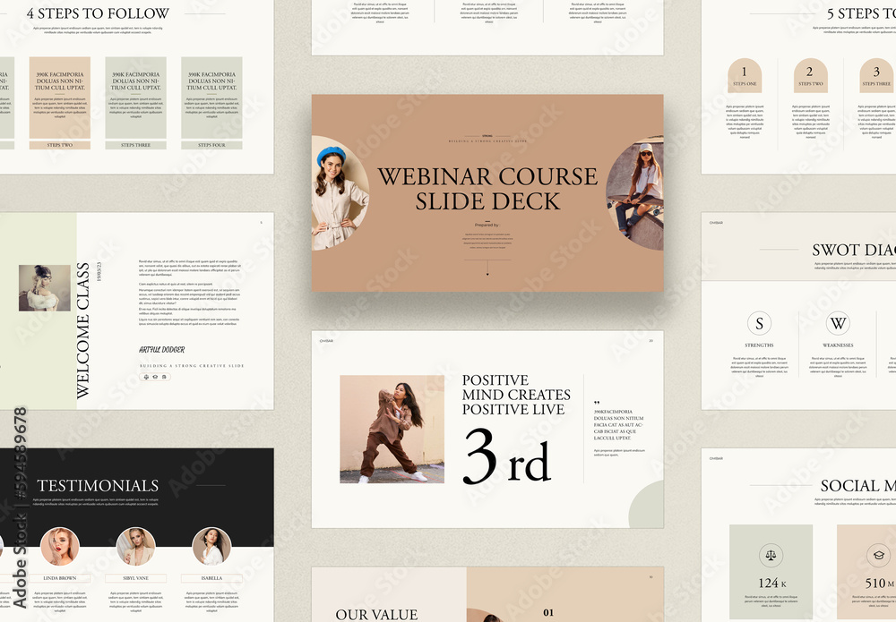Webinar Course Slide Deck Stock Template | Adobe Stock