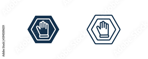 ad blocker icon. Outline and filled ad blocker icon from marketing collection. Line and glyph vector isolated on white background. Editable ad blocker symbol.