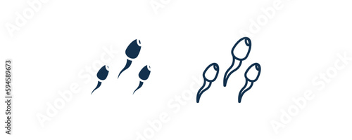 sperm icon. Outline and filled sperm icon from health and medical collection. Line and glyph vector isolated on white background. Editable sperm symbol.