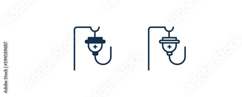 saline icon. Outline and filled saline icon from health and medical collection. Line and glyph vector isolated on white background. Editable saline symbol.