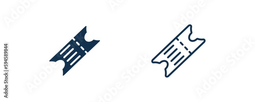 eticket icon. Outline and filled eticket icon from marketing collection. Line and glyph vector isolated on white background. Editable eticket symbol.