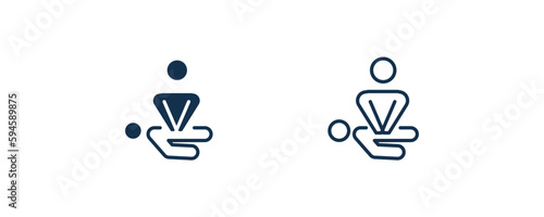 cpr icon. Outline and filled cpr icon from humans and behavior collection. Line and glyph vector isolated on white background. Editable cpr symbol.