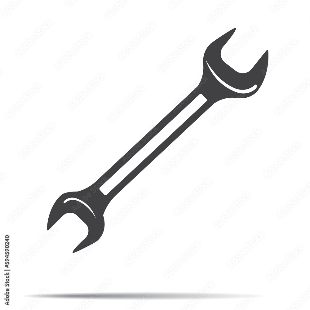 Spanner icon isolated on white background. One of Construction Materials Spanner icon isolated on white background. One of Construction Materials