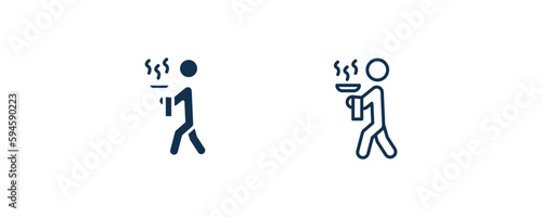 servant icon. Outline and filled servant icon from hotel and restaurant collection. Line and glyph vector isolated on white background. Editable servant symbol.