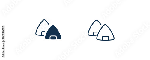 onigiri icon. Outline and filled onigiri icon from hotel and restaurant collection. Line and glyph vector isolated on white background. Editable onigiri symbol.
