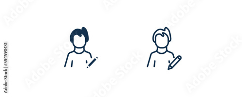 author sign icon. Outline and filled author sign icon from cinema and theater collection. Line and glyph vector isolated on white background. Editable author sign symbol.