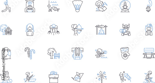 Generating line icons collection. Producing, Creating, Making, Generating, Formulating, Crafting, Designing vector and linear illustration. Inventing,Developing,Constructing outline signs set