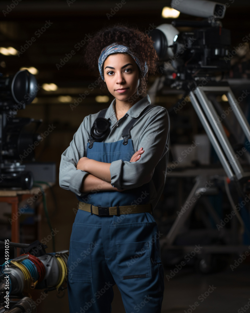 Working women. Mixed race mechanic looking at the camera. Working women. Mixed race mechanic looking at the camera.