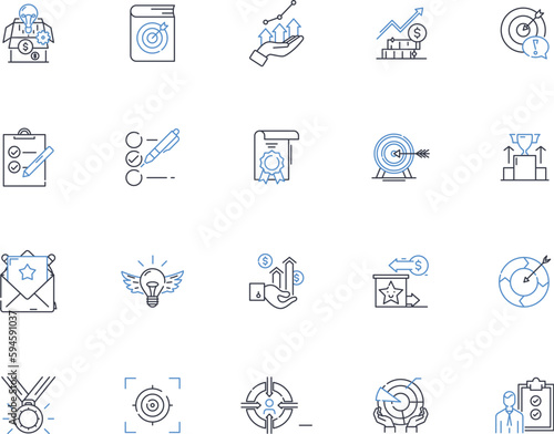 Resolutions line icons collection. Goals, Aspirations, Dreams, Plans, Vision, Change, Improvement vector and linear illustration. Transformation,Motivation,Determination outline signs set