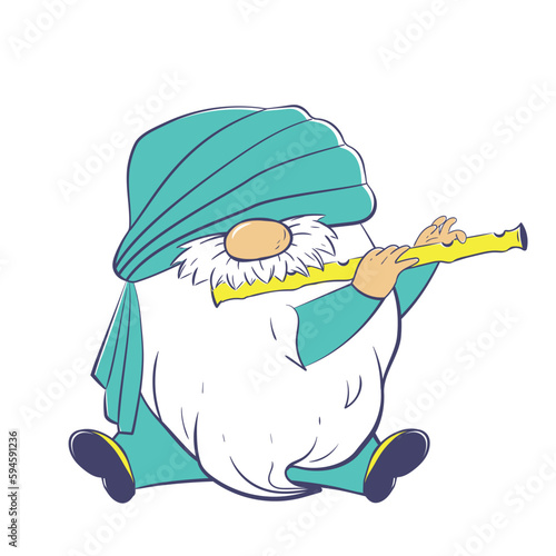 Indian dwarf snake charmer playing the flute