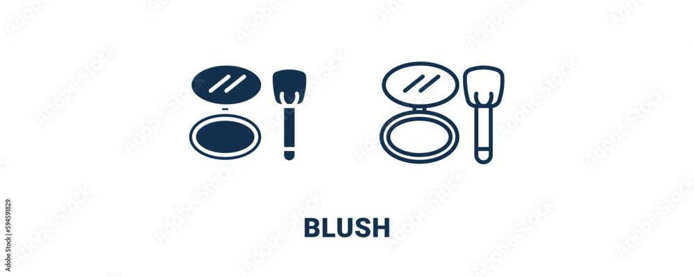 blush icon. Outline and filled blush icon from beauty and elegance collection. Line and glyph vector isolated on white background. Editable blush symbol. blush icon. Outline and filled blush icon from beauty and elegance collection. Line and glyph vector isolated on white background. Editable blush symbol.