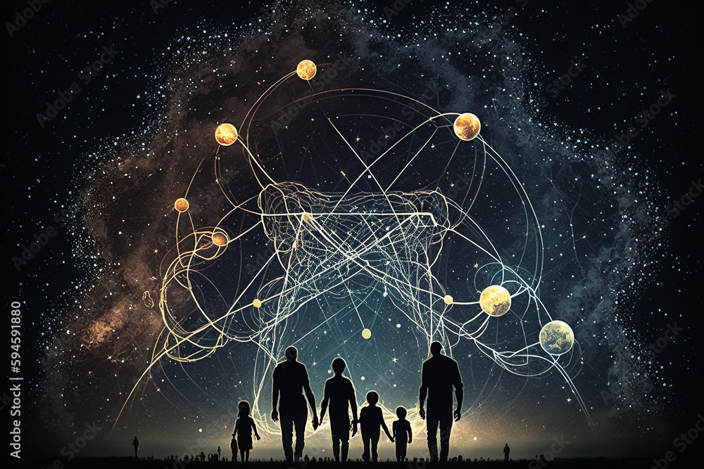 Constellation familiale, schéma familiale, IA générative, Générative, IA