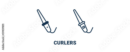 curlers icon. Outline and filled curlers icon from beauty and elegance collection. Line and glyph vector isolated on white background. Editable curlers symbol.