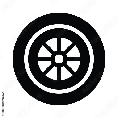 tyre solid icon illustration vector graphic
