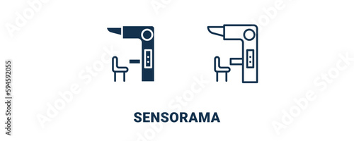 sensorama icon. Outline and filled sensorama icon from ai and future technology collection. Line and glyph vector isolated on white background. Editable sensorama symbol.