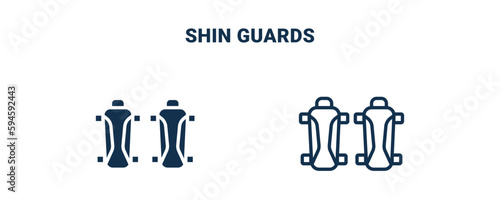 shin guards icon. Outline and filled shin guards icon from sport and games collection. Line and glyph vector isolated on white background. Editable shin guards symbol.