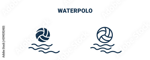 waterpolo icon. Outline and filled waterpolo icon from sport and games collection. Line and glyph vector isolated on white background. Editable waterpolo symbol.