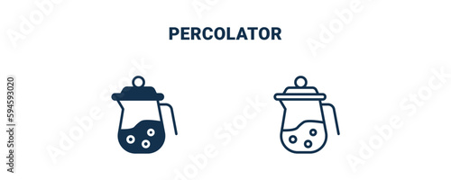 percolator icon. Outline and filled percolator icon from electronic device and stuff collection. Line and glyph vector isolated on white background. Editable percolator symbol.