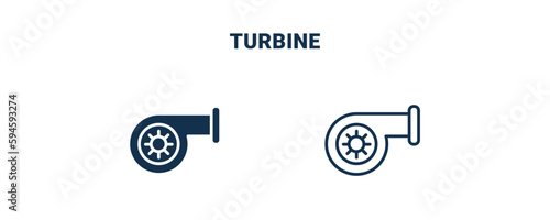 turbine icon. Outline and filled turbine icon from electronic device and stuff collection. Line and glyph vector isolated on white background. Editable turbine symbol.