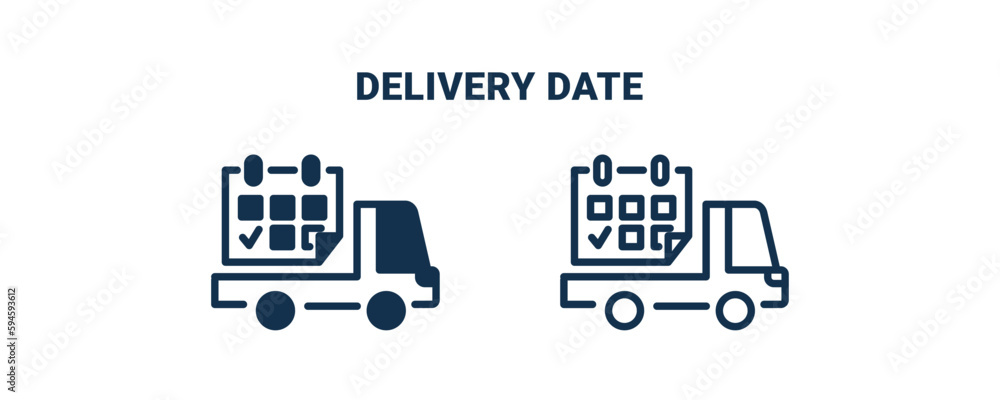 delivery date icon. Outline and filled delivery date icon from delivery and logistics collection. Line and glyph vector isolated on white background. Editable delivery date symbol. delivery date icon. Outline and filled delivery date icon from delivery and logistics collection. Line and glyph vector isolated on white background. Editable delivery date symbol.