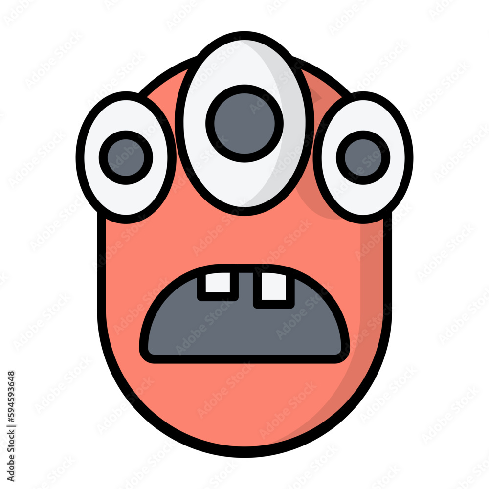 Spooky Monster Line Color Halloween Icon Spooky Monster Line Color Halloween Icon