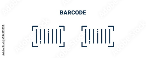 barcode icon. Outline and filled barcode icon from delivery and logistics collection. Line and glyph vector isolated on white background. Editable barcode symbol.