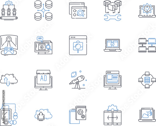 external hard drive line icons collection. Backup, Storage, Portable, Capacity, Data, Transfer, Fast vector and linear illustration. Reliable,Sleek,Secure outline signs set