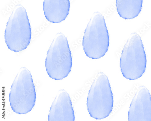 大きな雨粒の水彩イラスト 背景