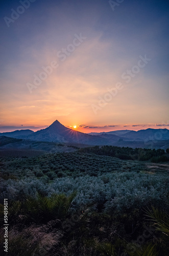 sunset in the mountains