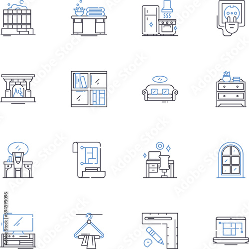 Information architecture line icons collection. ierarchy, classification, organization, taxonomy, navigation, metadata, structure vector and linear illustration. labeling, grouping, searchability