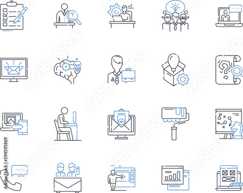 Nerking event line icons collection. Nerking, Connections, Business, Professional, Growth, Collaboration, Opportunities vector and linear illustration. Success,Community,Engagement outline signs set