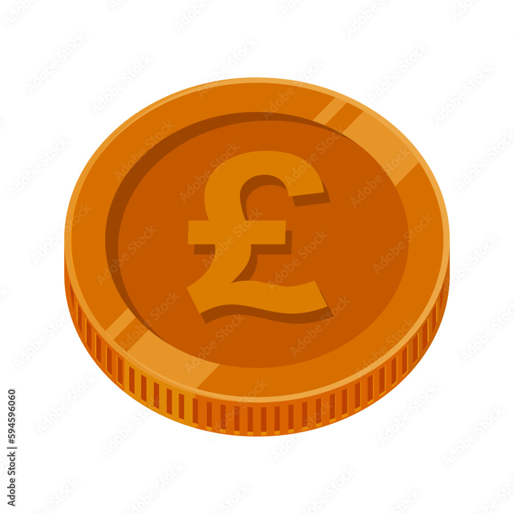 Pound Sterling Coin Bronze Money GBP Vector Pound Sterling Coin Bronze Money GBP Vector
