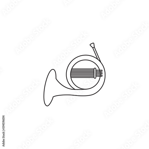 Isolated horn musical instrument icon Flat design Vector