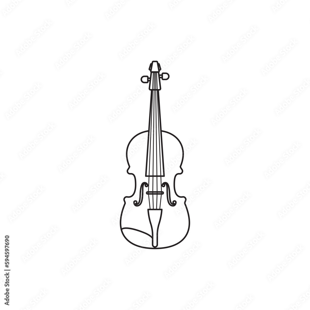 Fototapeta premium Isolated violin musical instrument icon Flat design Vector