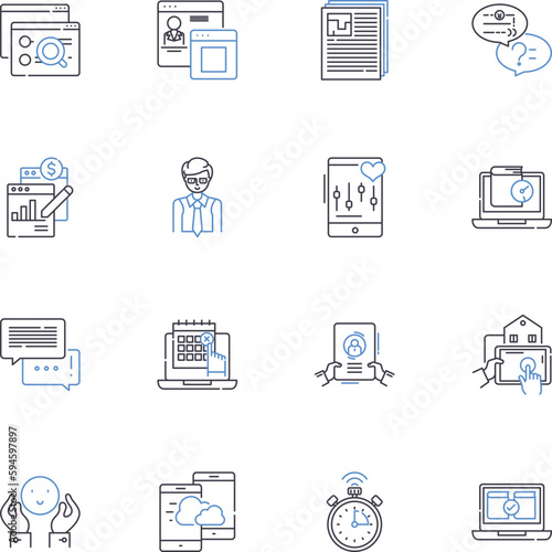 Governance line icons collection. Authority, Accountability, Transparency, Democracy, Policy, Regulation, Power vector and linear illustration. Leadership,Oversight,Decision-making outline signs set
