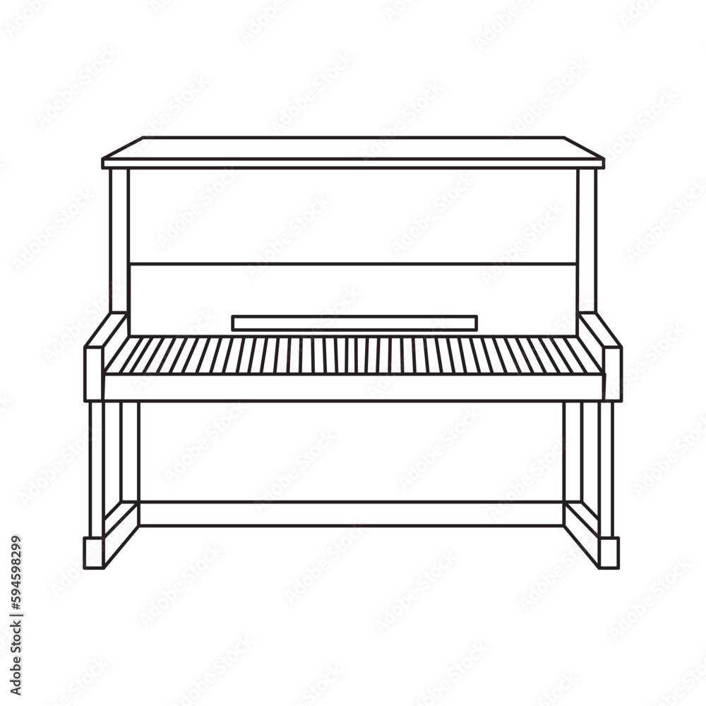 Isolated piano musical instrument icon Flat design Vector Isolated piano musical instrument icon Flat design Vector