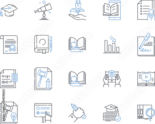 Systems engineering line icons collection. Integration, Optimization, Analysis, Modeling, Design, Verification, Validation vector and linear illustration. Performance,Efficiency,Complexity outline