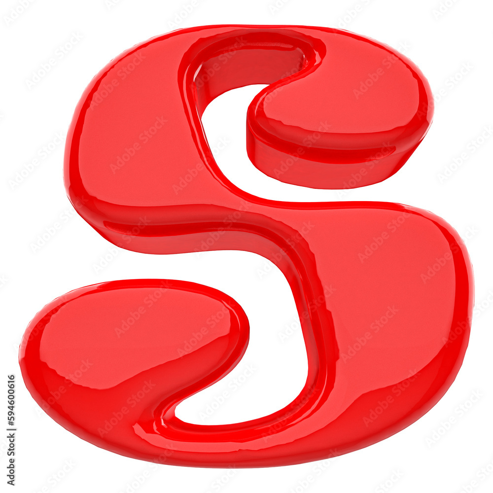 3d letter S red font 3d letter S red font