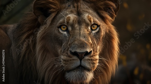 Lion king isolated on black.. Created with generative AI