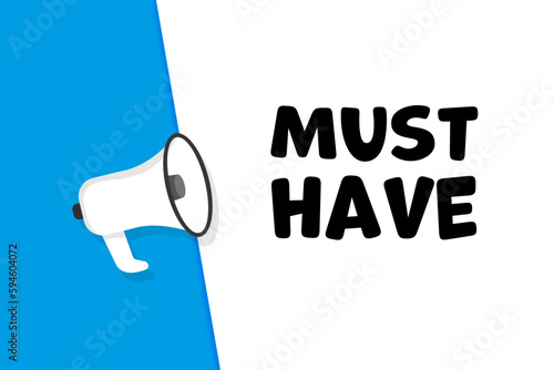 Must have. Flat, color, must have banner. Vector illustration.